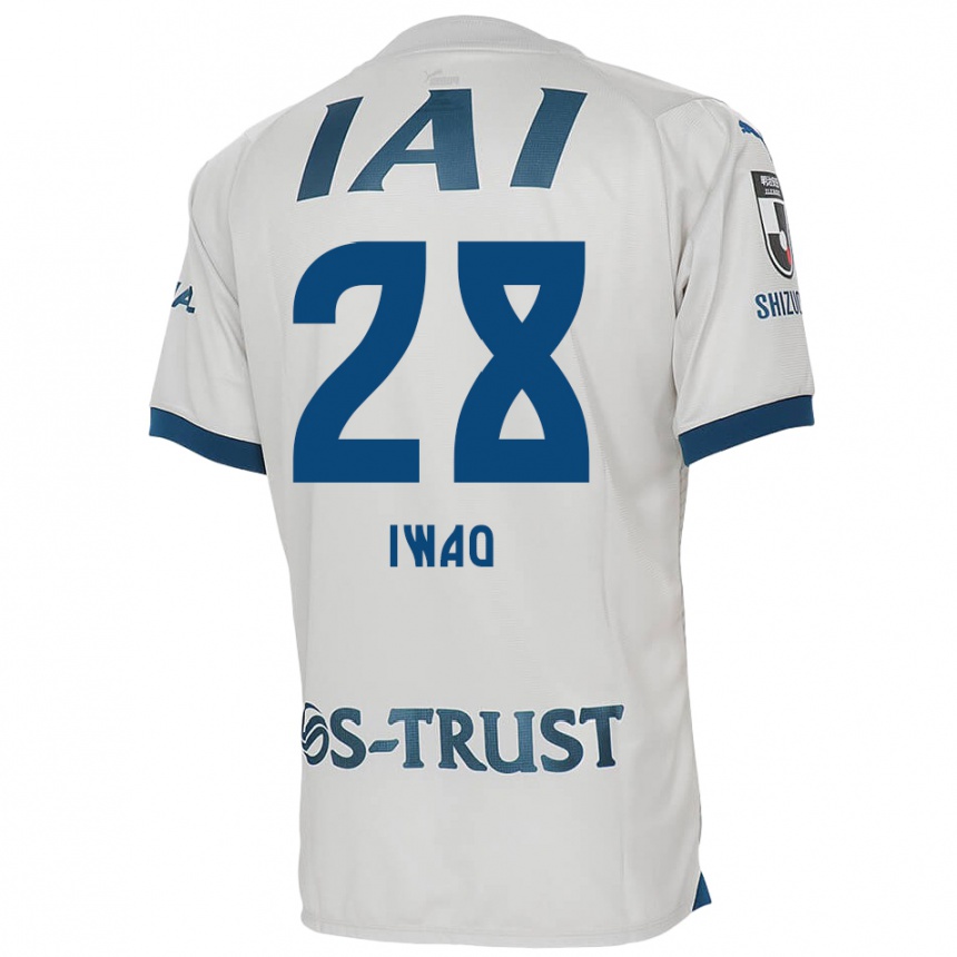 Enfant Football Maillot Takeru Iwao #28 Blanc Bleu Tenues Extérieur 2024/25