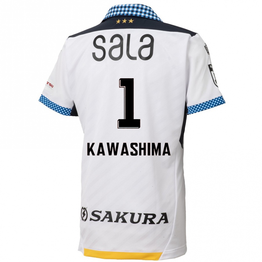 Enfant Football Maillot Eiji Kawashima #1 Blanc Noir Tenues Extérieur 2024/25