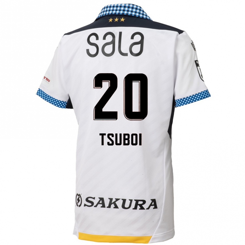 Enfant Football Maillot Yuya Tsuboi #20 Blanc Noir Tenues Extérieur 2024/25