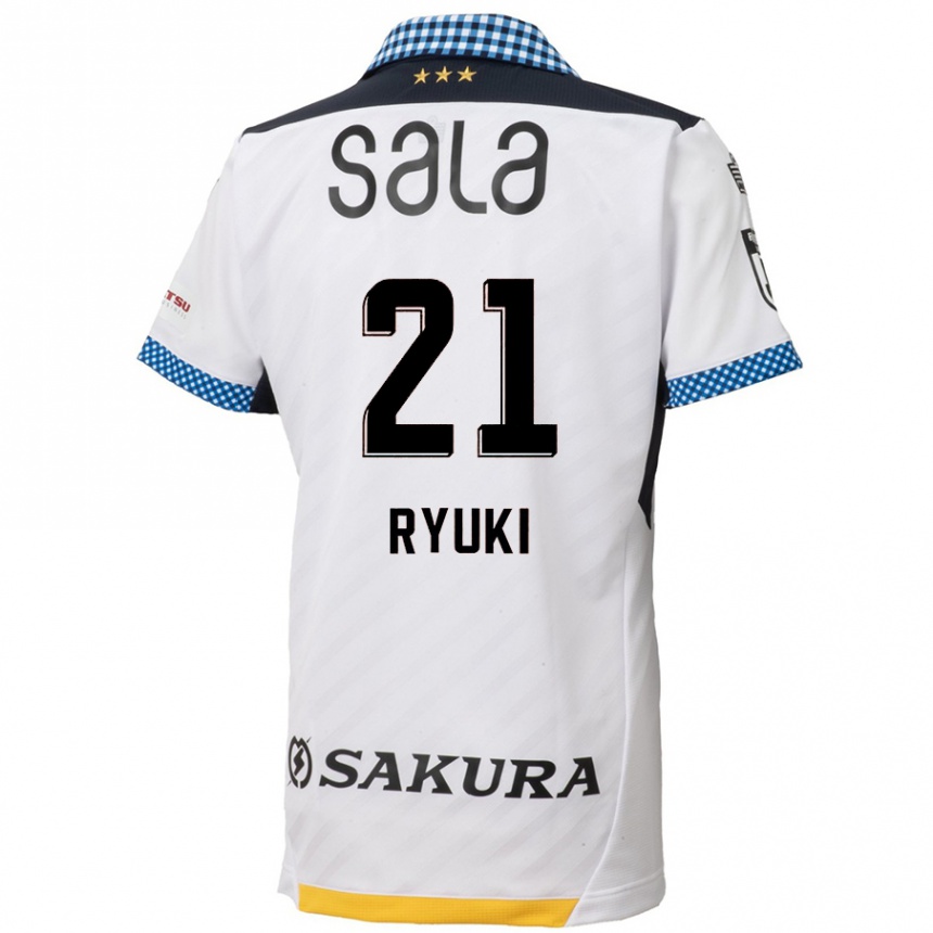 Enfant Football Maillot Ryuki Miura #21 Blanc Noir Tenues Extérieur 2024/25