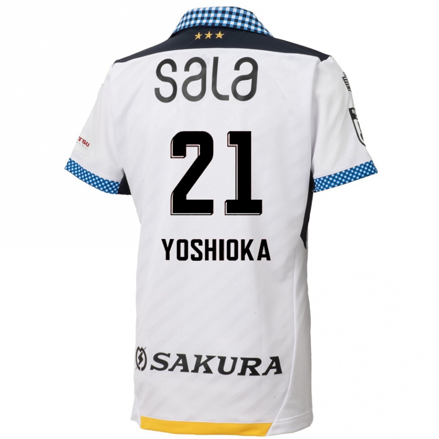 Enfant Football Maillot Kanta Yoshioka #21 Blanc Noir Tenues Extérieur 2024/25