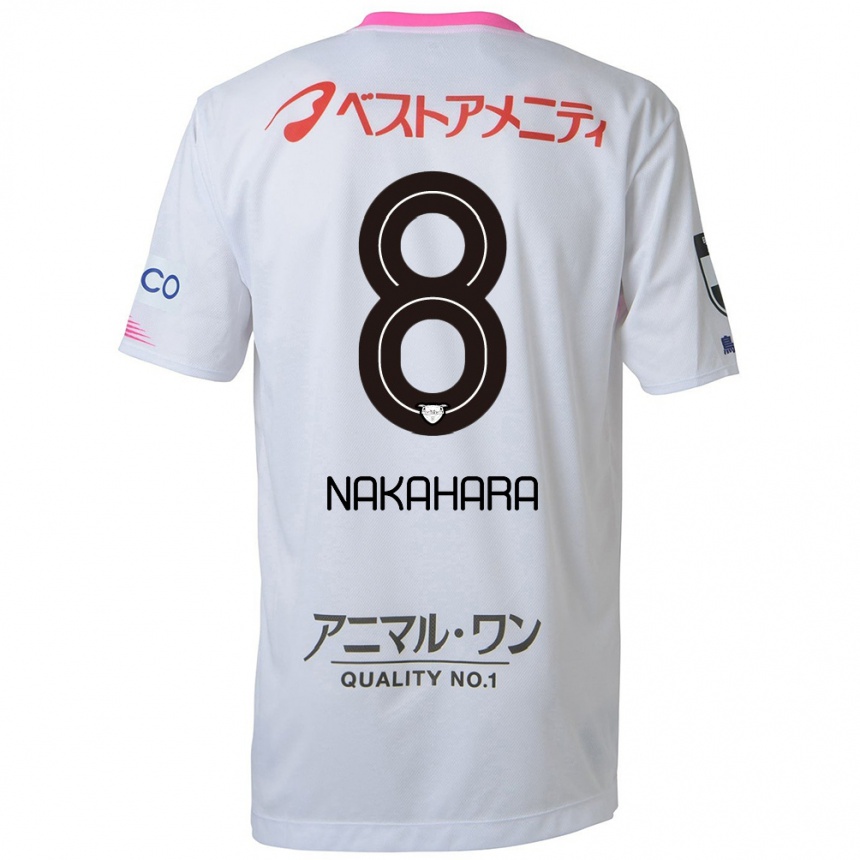 Enfant Football Maillot Hikaru Nakahara #8 Blanc Bleu Rose Tenues Extérieur 2024/25