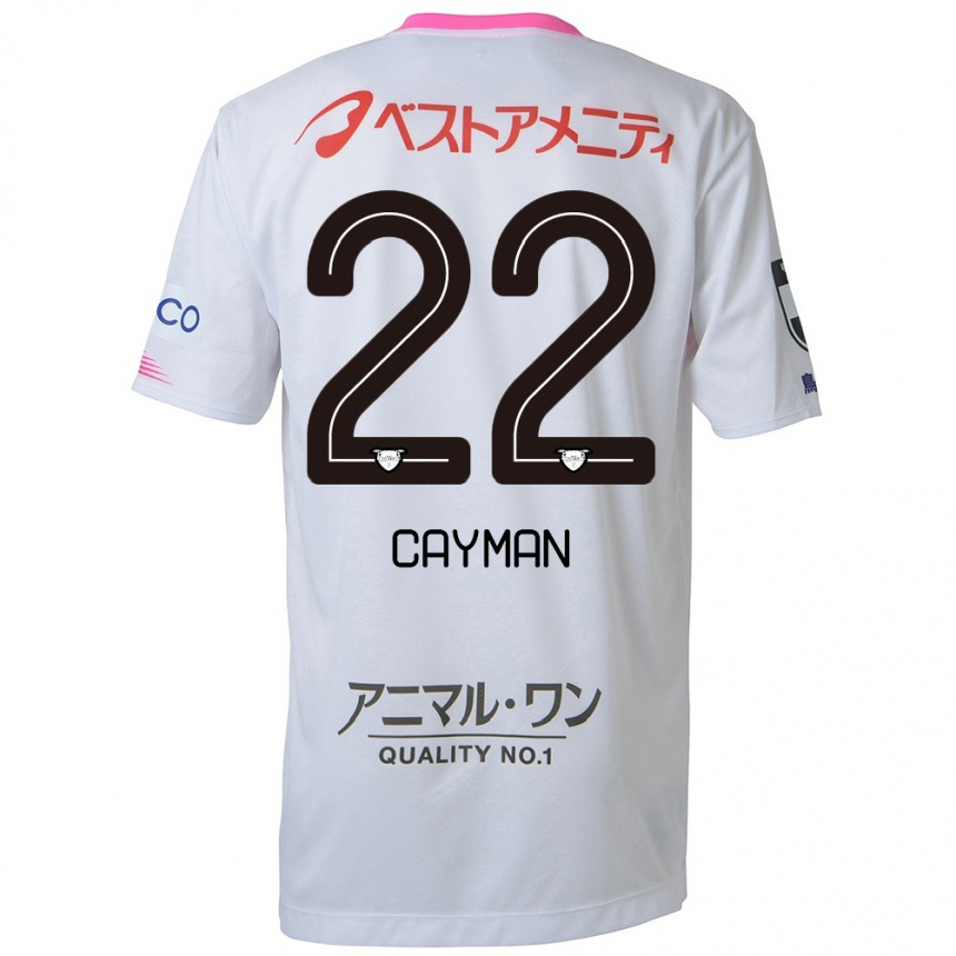 Enfant Football Maillot Cayman Togashi #22 Blanc Bleu Rose Tenues Extérieur 2024/25