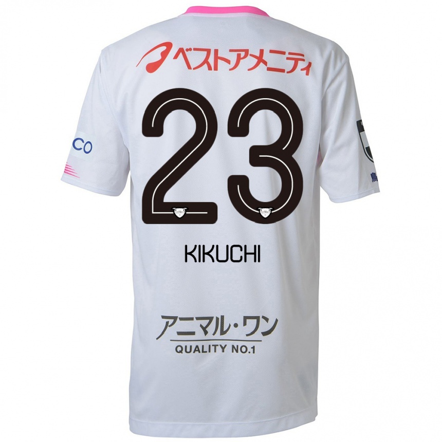 Enfant Football Maillot Taichi Kikuchi #23 Blanc Bleu Rose Tenues Extérieur 2024/25