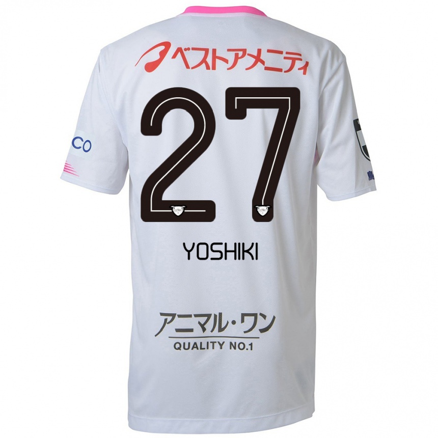 Enfant Football Maillot Yoshiki Narahara #27 Blanc Bleu Rose Tenues Extérieur 2024/25