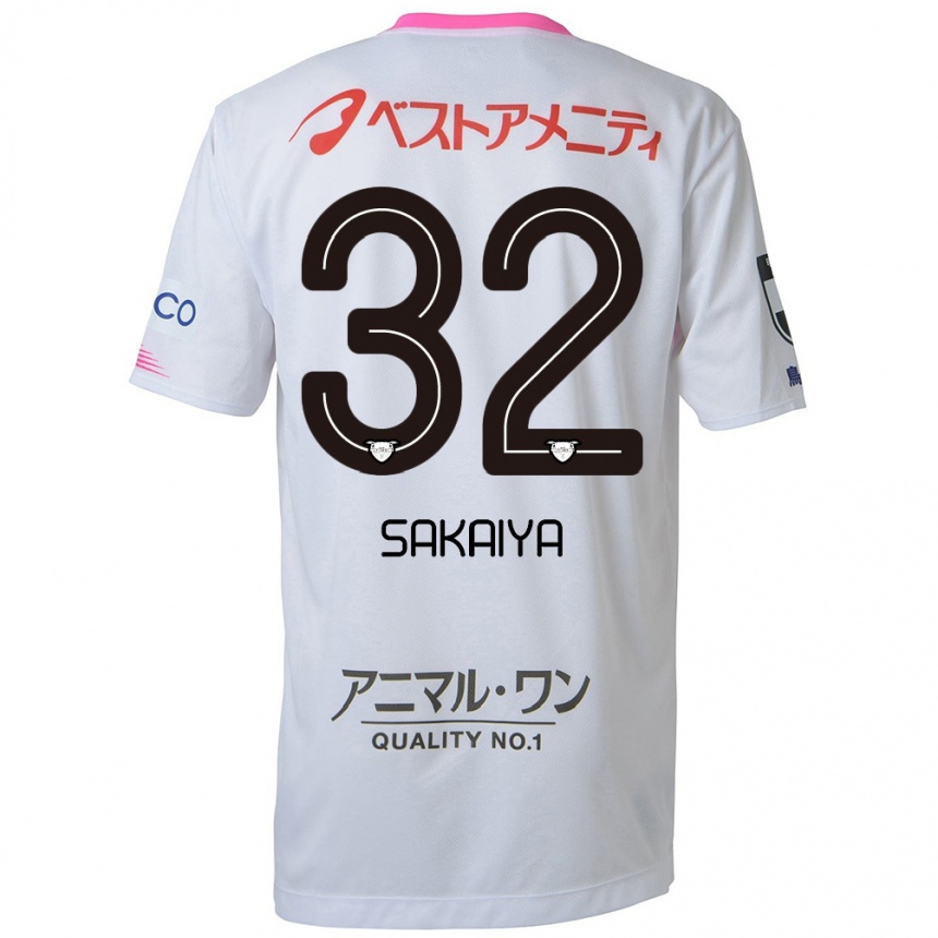 Enfant Football Maillot Keisuke Sakaiya #32 Blanc Bleu Rose Tenues Extérieur 2024/25