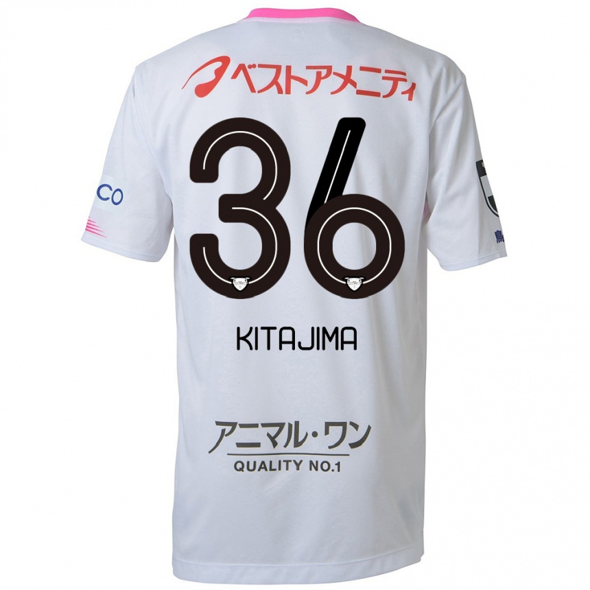 Enfant Football Maillot Fumiya Kitajima #36 Blanc Bleu Rose Tenues Extérieur 2024/25