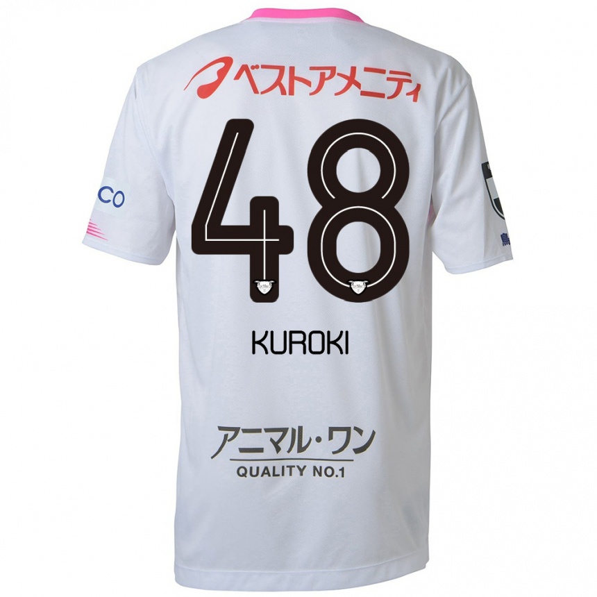 Enfant Football Maillot Yuya Kuroki #48 Blanc Bleu Rose Tenues Extérieur 2024/25