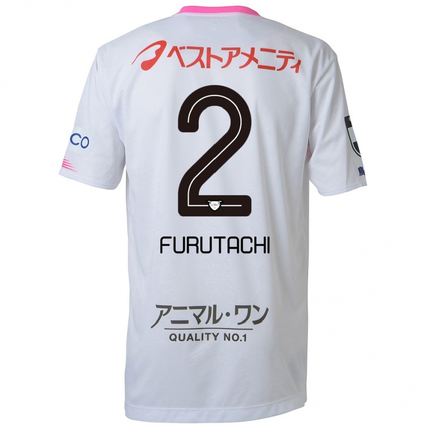 Enfant Football Maillot Shuya Furutachi #2 Blanc Bleu Rose Tenues Extérieur 2024/25