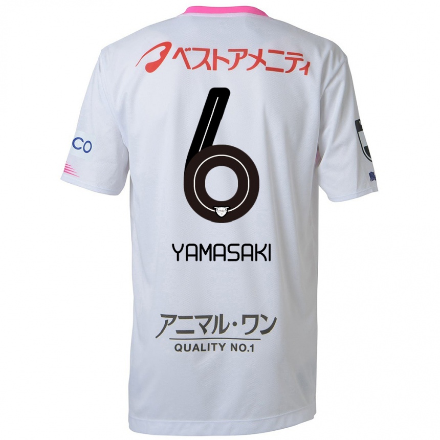 Enfant Football Maillot Haruki Yamasaki #6 Blanc Bleu Rose Tenues Extérieur 2024/25