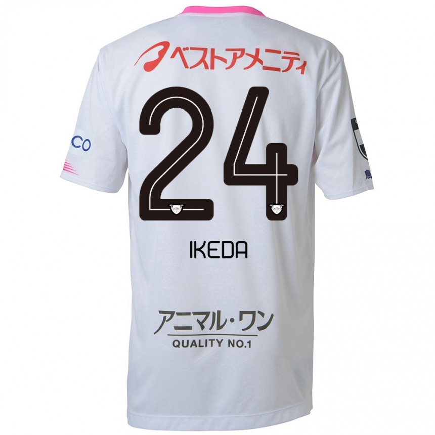 Enfant Football Maillot Tokia Ikeda #24 Blanc Bleu Rose Tenues Extérieur 2024/25