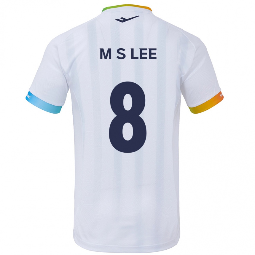 Enfant Football Maillot Seung-Mo Lee #8 Blanc Bleu Tenues Extérieur 2024/25