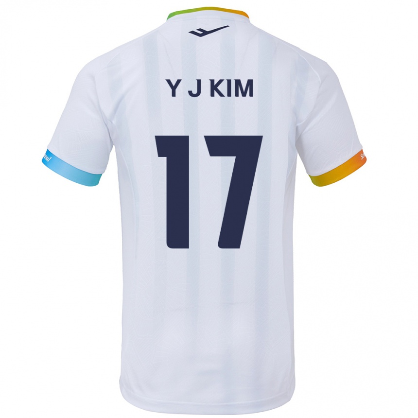 Enfant Football Maillot Jin-Ya Kim #17 Blanc Bleu Tenues Extérieur 2024/25