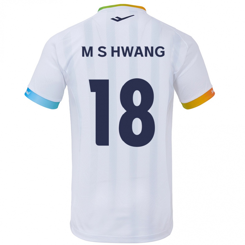 Enfant Football Maillot Seong-Min Hwang #18 Blanc Bleu Tenues Extérieur 2024/25