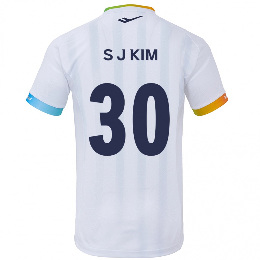 Enfant Football Maillot Ju-Sung Kim #30 Blanc Bleu Tenues Extérieur 2024/25