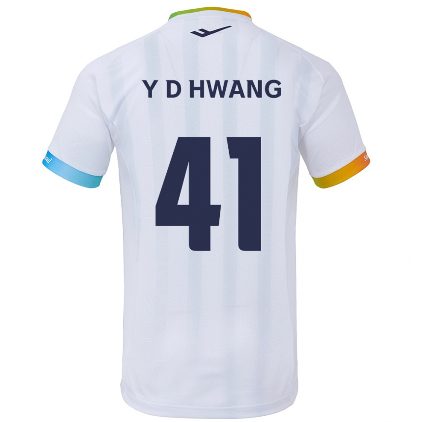 Enfant Football Maillot Do-Yoon Hwang #41 Blanc Bleu Tenues Extérieur 2024/25