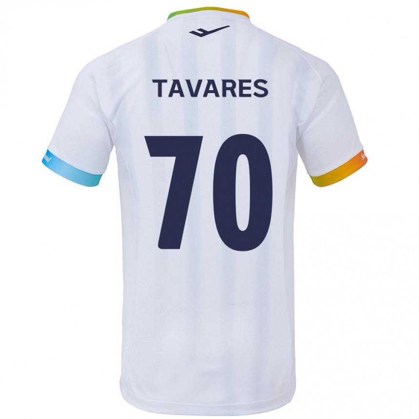 Enfant Football Maillot Ronaldo Tavares #70 Blanc Bleu Tenues Extérieur 2024/25