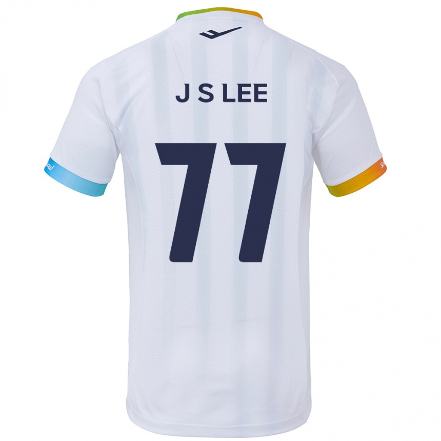 Enfant Football Maillot Seung-Joon Lee #77 Blanc Bleu Tenues Extérieur 2024/25