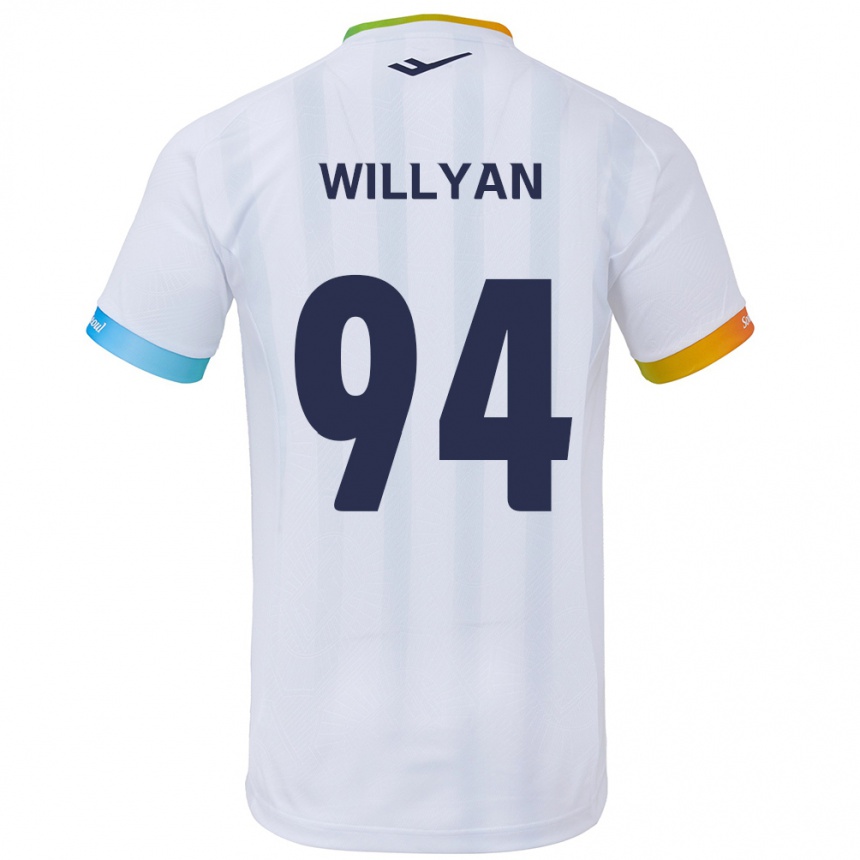 Enfant Football Maillot Willyan #94 Blanc Bleu Tenues Extérieur 2024/25