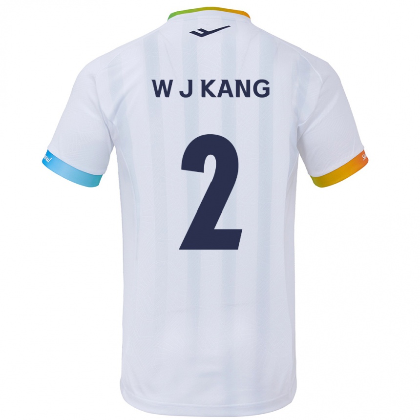 Enfant Football Maillot Jae-Won Kang #2 Blanc Bleu Tenues Extérieur 2024/25