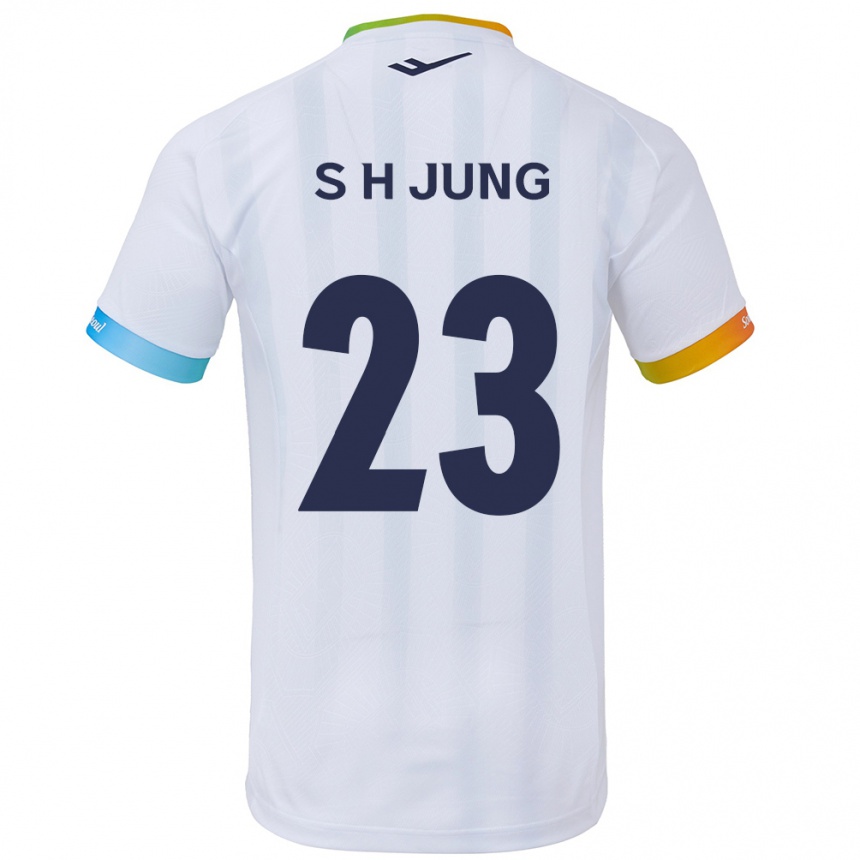 Enfant Football Maillot Hyeon-Soo Jung #23 Blanc Bleu Tenues Extérieur 2024/25