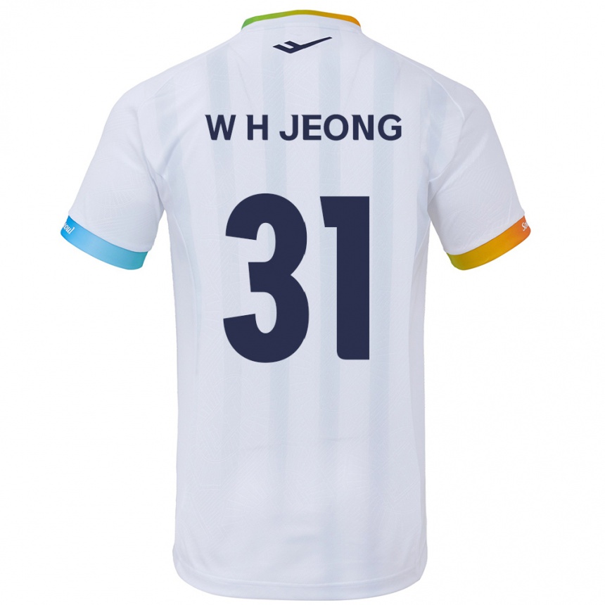 Enfant Football Maillot Hyun-Woong Jeong #31 Blanc Bleu Tenues Extérieur 2024/25