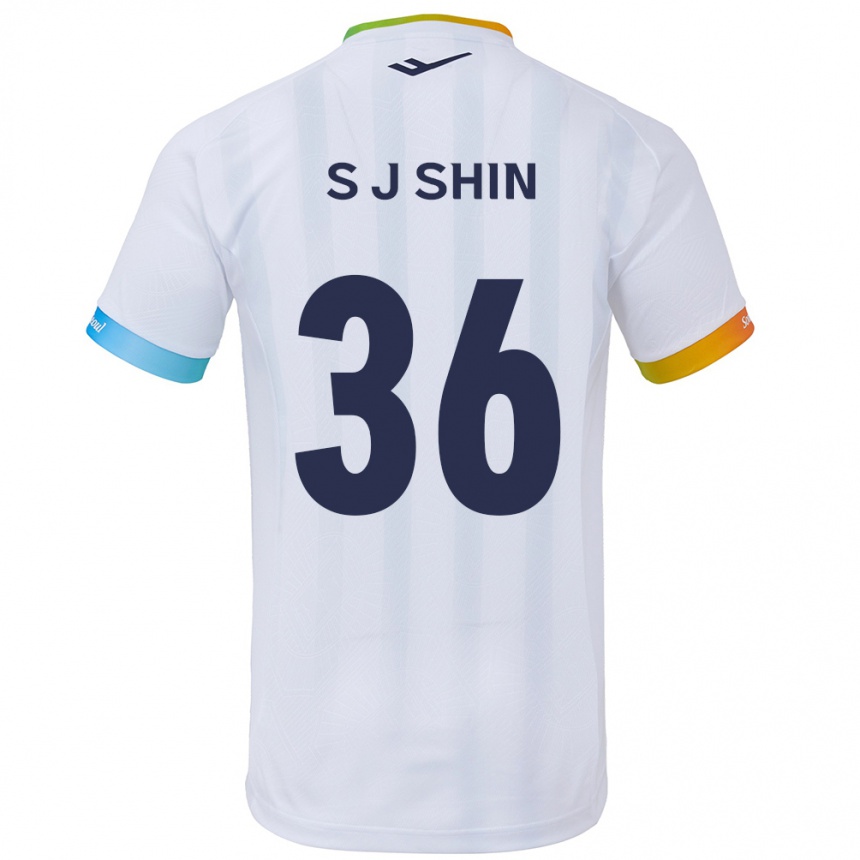 Enfant Football Maillot Ji-Seop Shin #36 Blanc Bleu Tenues Extérieur 2024/25