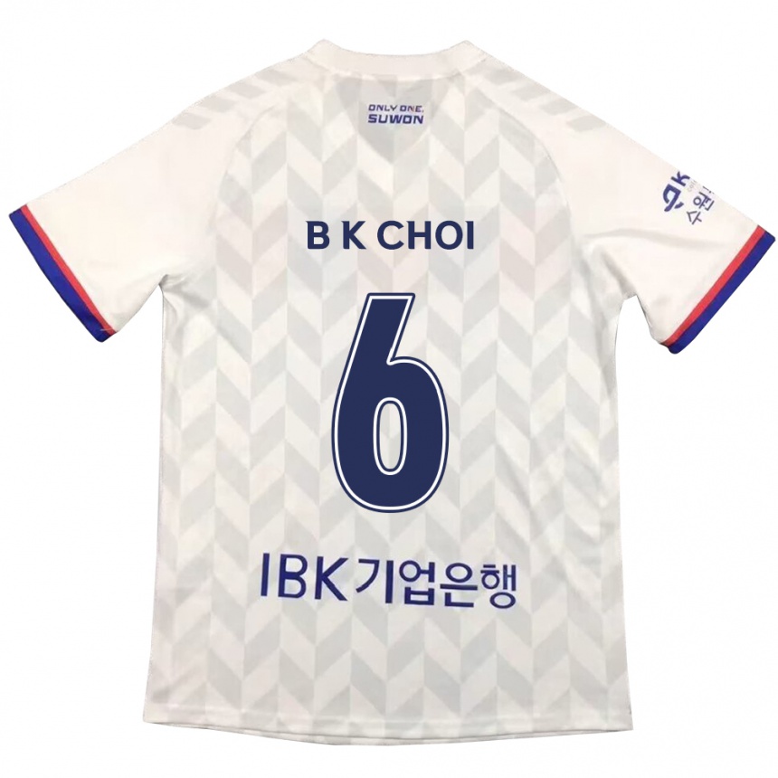 Enfant Football Maillot Kyu-Baek Choi #6 Blanc Bleu Tenues Extérieur 2024/25