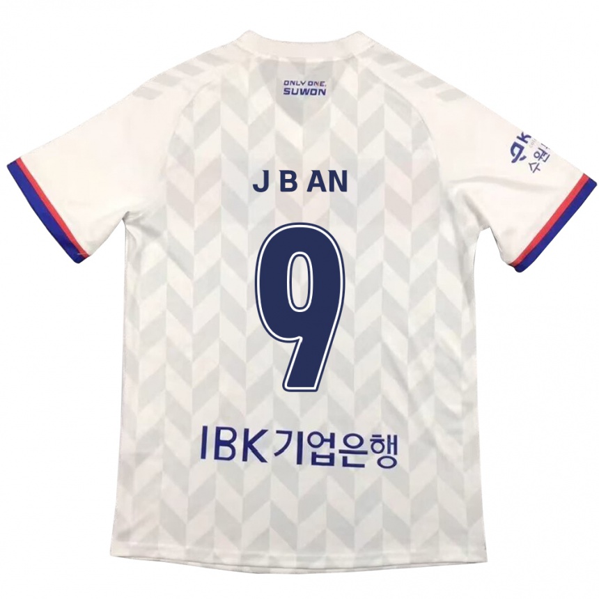 Enfant Football Maillot Byong-Jun An #9 Blanc Bleu Tenues Extérieur 2024/25