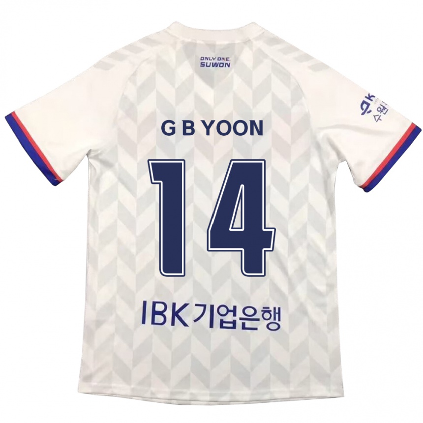 Enfant Football Maillot Bit-Garam Yoon #14 Blanc Bleu Tenues Extérieur 2024/25