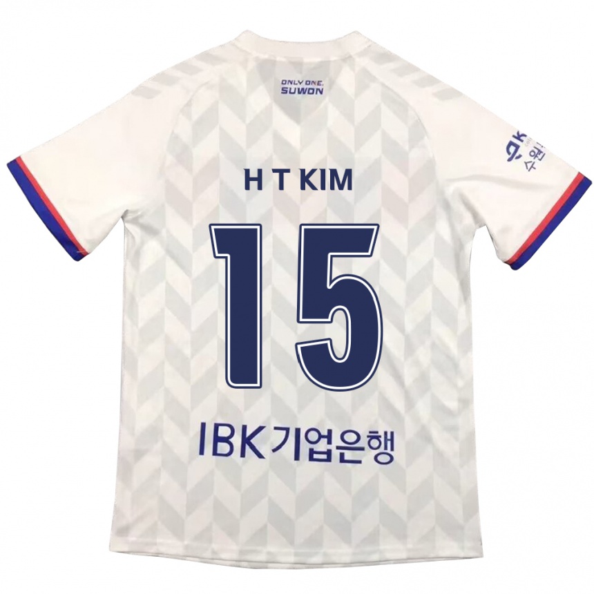 Enfant Football Maillot Tae-Han Kim #15 Blanc Bleu Tenues Extérieur 2024/25