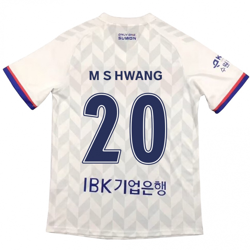 Enfant Football Maillot Soon-Min Hwang #20 Blanc Bleu Tenues Extérieur 2024/25