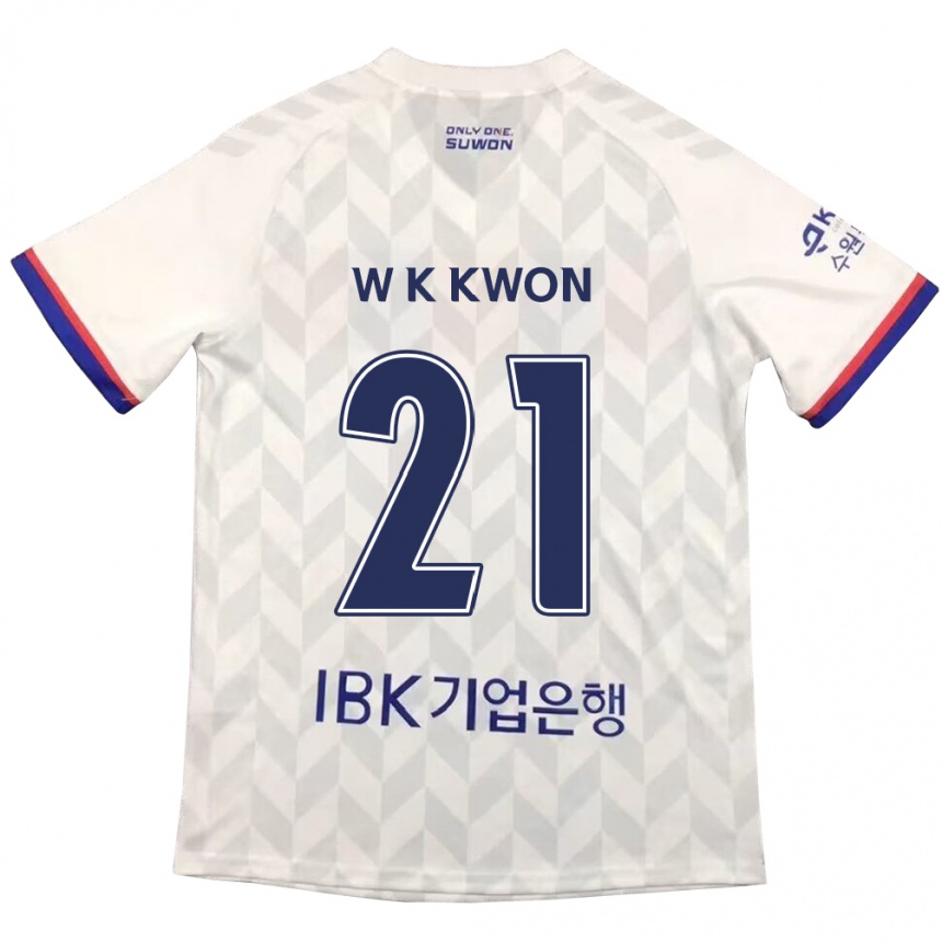 Enfant Football Maillot Kyung-Won Kwon #21 Blanc Bleu Tenues Extérieur 2024/25