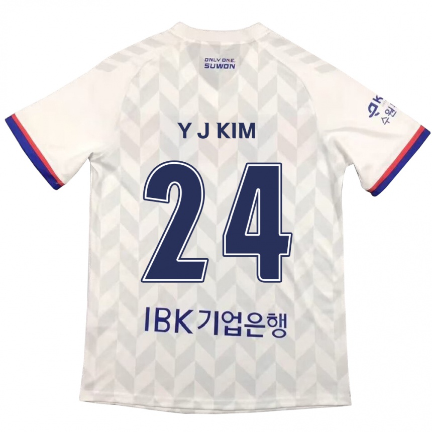 Enfant Football Maillot Ju-Yeop Kim #24 Blanc Bleu Tenues Extérieur 2024/25