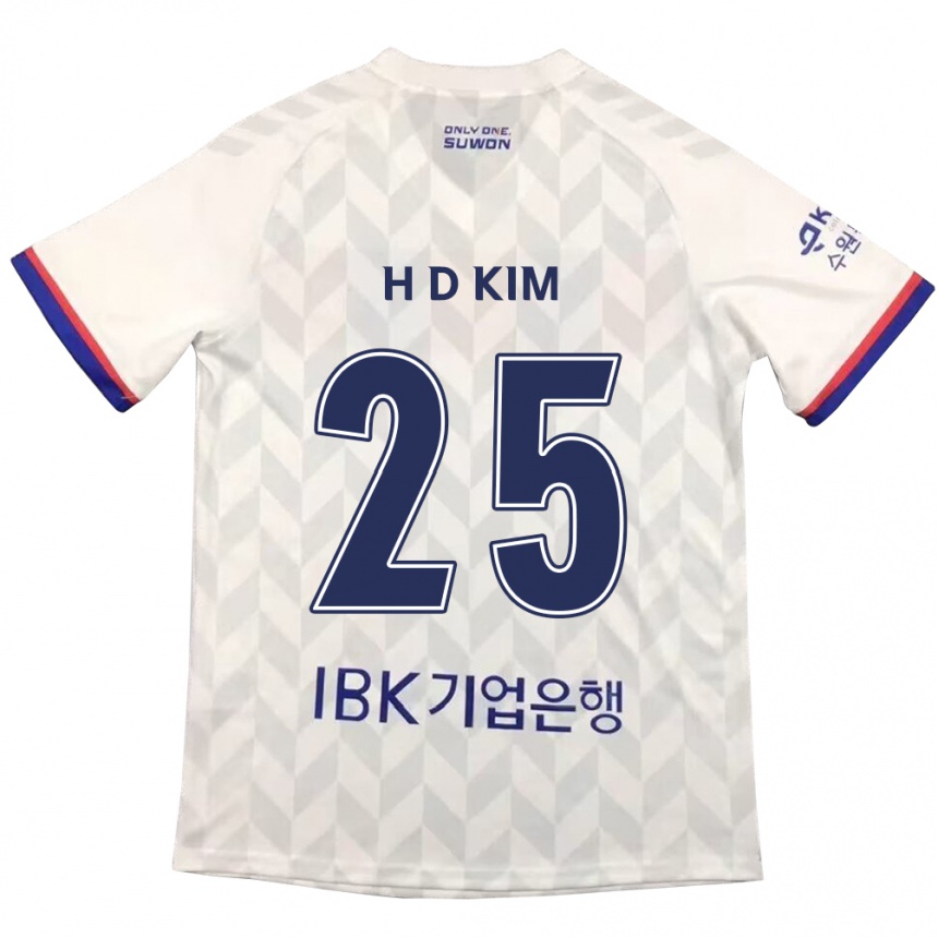 Enfant Football Maillot Dae-Hyun Kim #25 Blanc Bleu Tenues Extérieur 2024/25