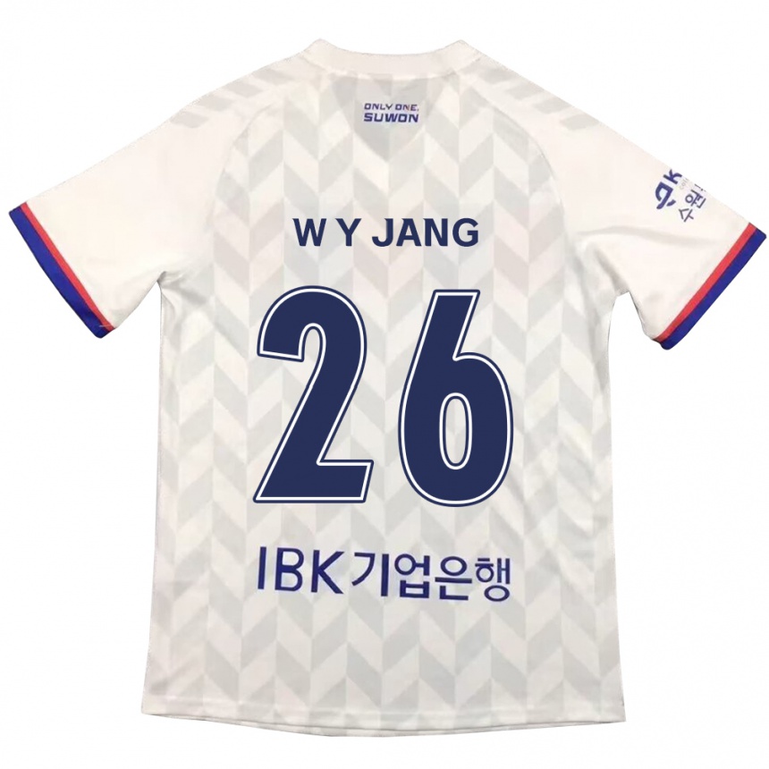 Enfant Football Maillot Young-Woo Jang #26 Blanc Bleu Tenues Extérieur 2024/25