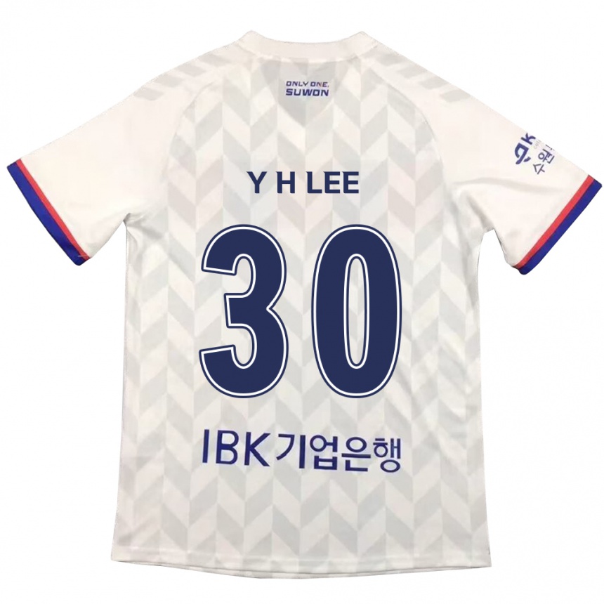 Enfant Football Maillot Hyeon-Yong Lee #30 Blanc Bleu Tenues Extérieur 2024/25