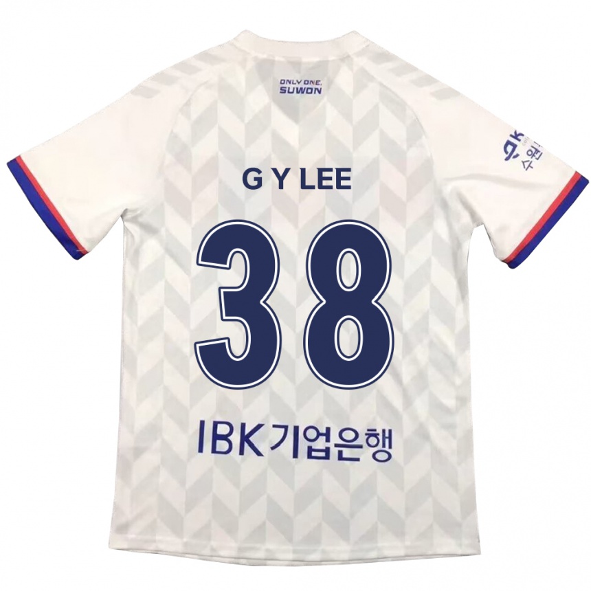 Enfant Football Maillot Yun-Gun Lee #38 Blanc Bleu Tenues Extérieur 2024/25