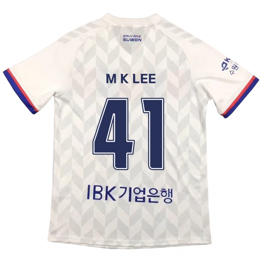 Enfant Football Maillot Kyung-Min Lee #41 Blanc Bleu Tenues Extérieur 2024/25