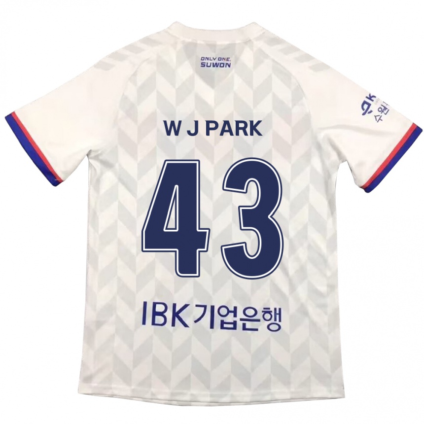 Enfant Football Maillot Jin-Woo Park #43 Blanc Bleu Tenues Extérieur 2024/25