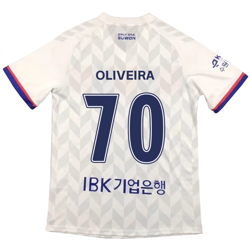 Enfant Football Maillot Anderson Oliveira #70 Blanc Bleu Tenues Extérieur 2024/25