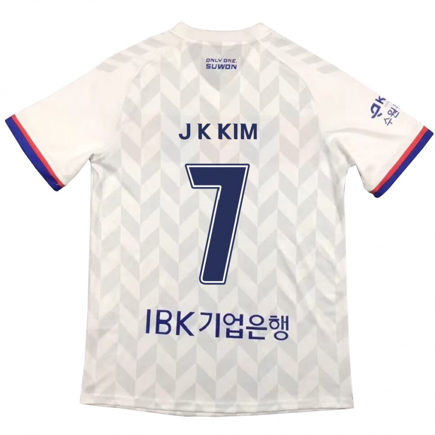 Enfant Football Maillot Ki-Jun Kim #7 Blanc Bleu Tenues Extérieur 2024/25