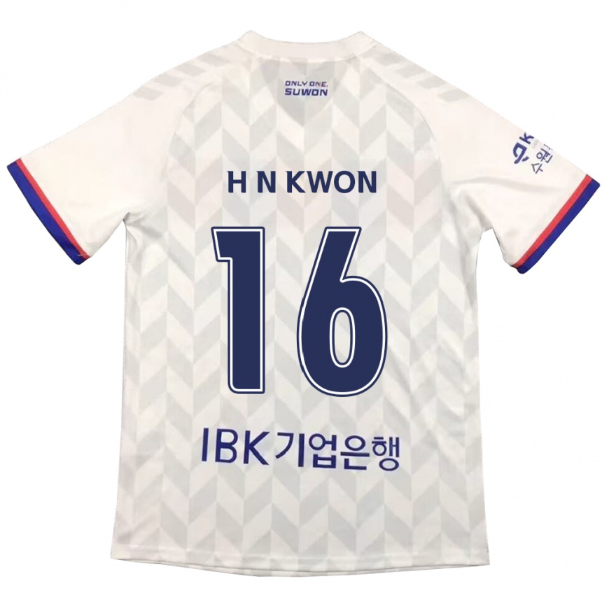 Enfant Football Maillot Nam-Hoon Kwon #16 Blanc Bleu Tenues Extérieur 2024/25