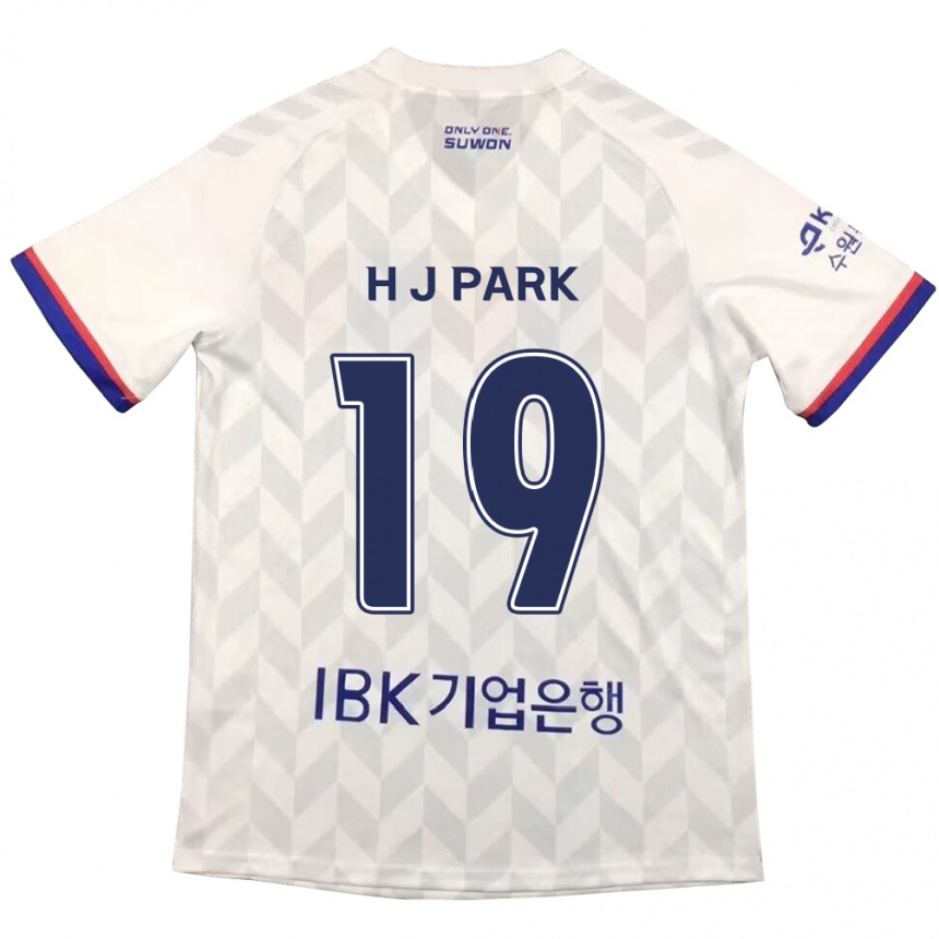 Enfant Football Maillot Jun-Hui Park #19 Blanc Bleu Tenues Extérieur 2024/25