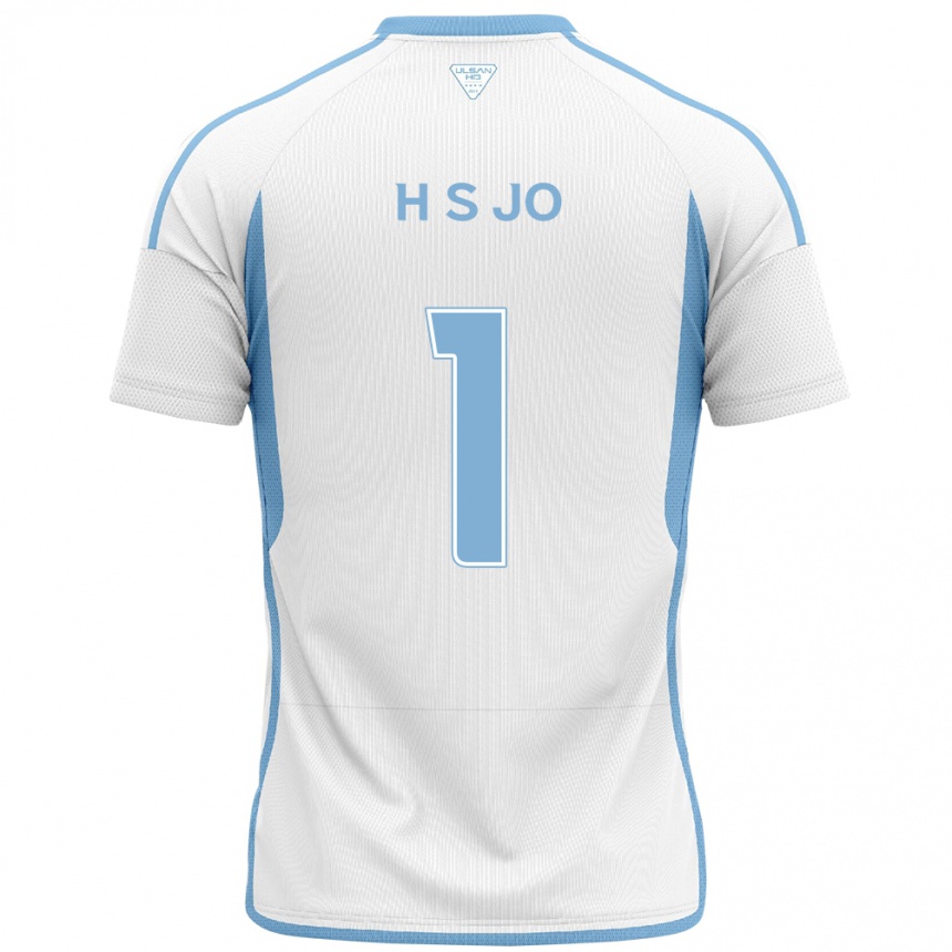 Enfant Football Maillot Su-Hyeok Jo #1 Blanc Bleu Tenues Extérieur 2024/25