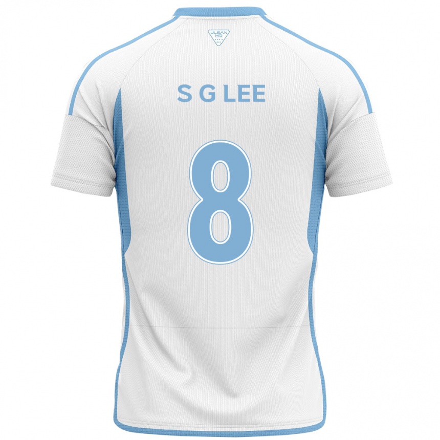 Enfant Football Maillot Gyu-Sung Lee #8 Blanc Bleu Tenues Extérieur 2024/25