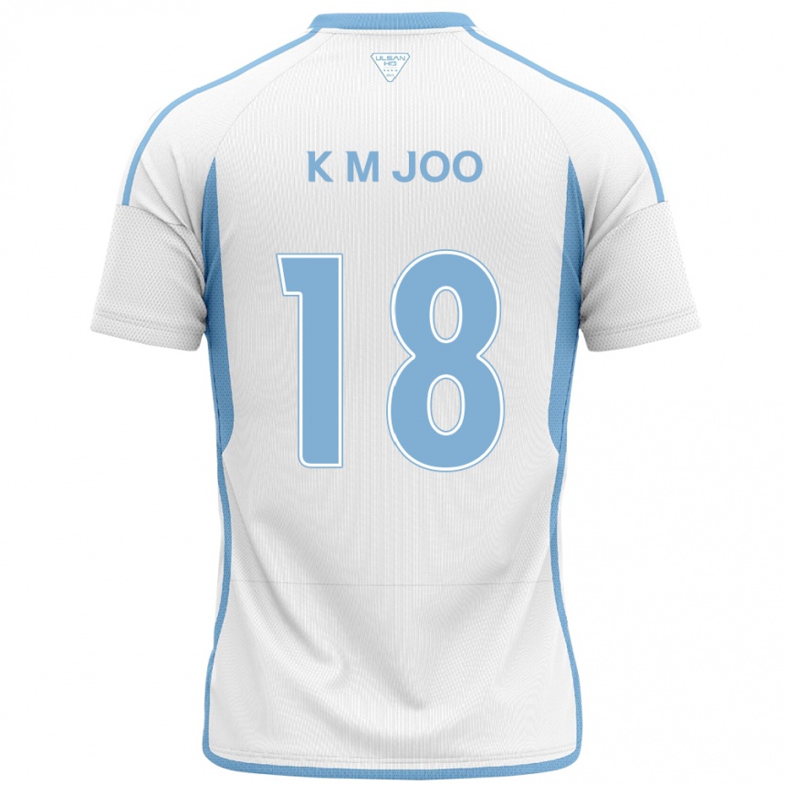 Enfant Football Maillot Min-Kyu Joo #18 Blanc Bleu Tenues Extérieur 2024/25