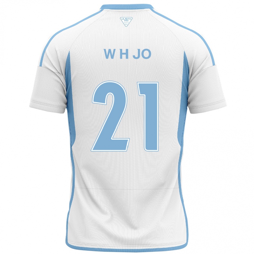 Enfant Football Maillot Hyeon-Woo Jo #21 Blanc Bleu Tenues Extérieur 2024/25