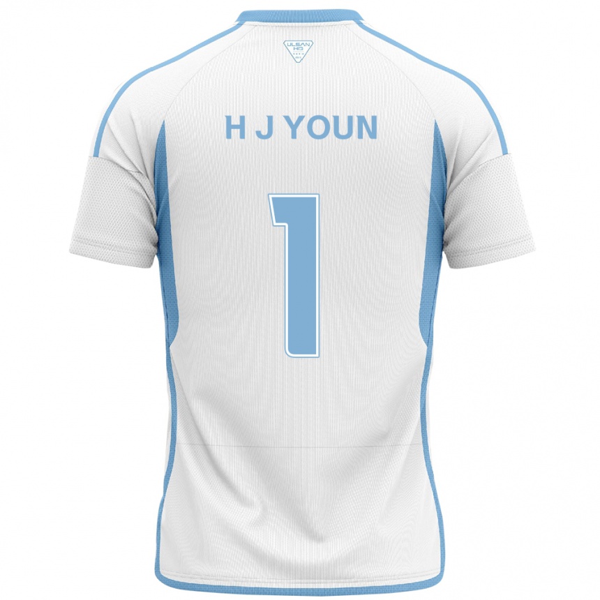 Enfant Football Maillot Je-Hun Youn #1 Blanc Bleu Tenues Extérieur 2024/25