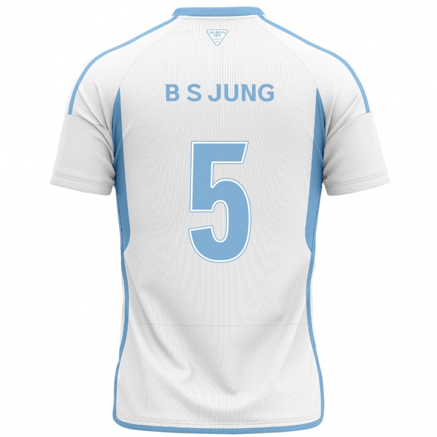 Enfant Football Maillot Seong-Bin Jung #5 Blanc Bleu Tenues Extérieur 2024/25